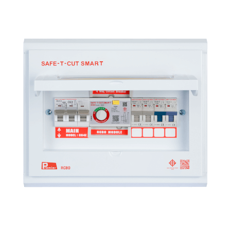 ชุดตู้คอนซูมเมอร์ 4 ช่อง เบรคเกอร์ กันดูด 63 แอมป์ เซฟ-ที-คัท สมาร์ท รุ่น PREMIER RCBO_0